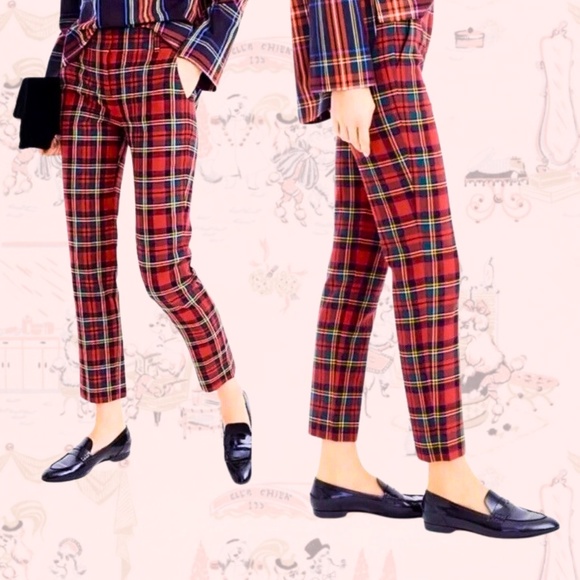 J Crew Petite Cameron Slim Crop Pant in Tartan Bi-Stretch Wool - Picture 2 of 6